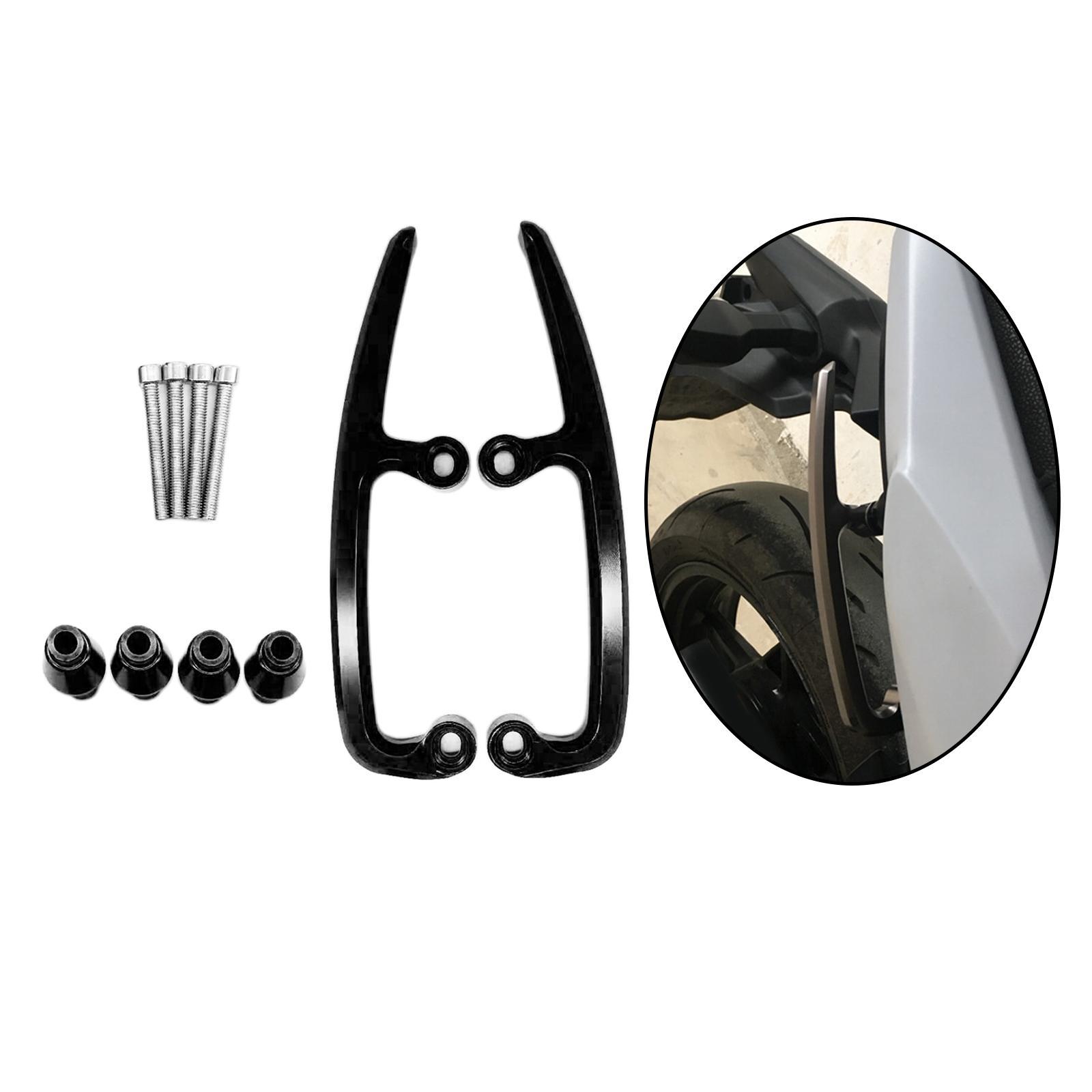 2 Pieces Motorbike Rear Seat Passenger Armrest Handle for  Black