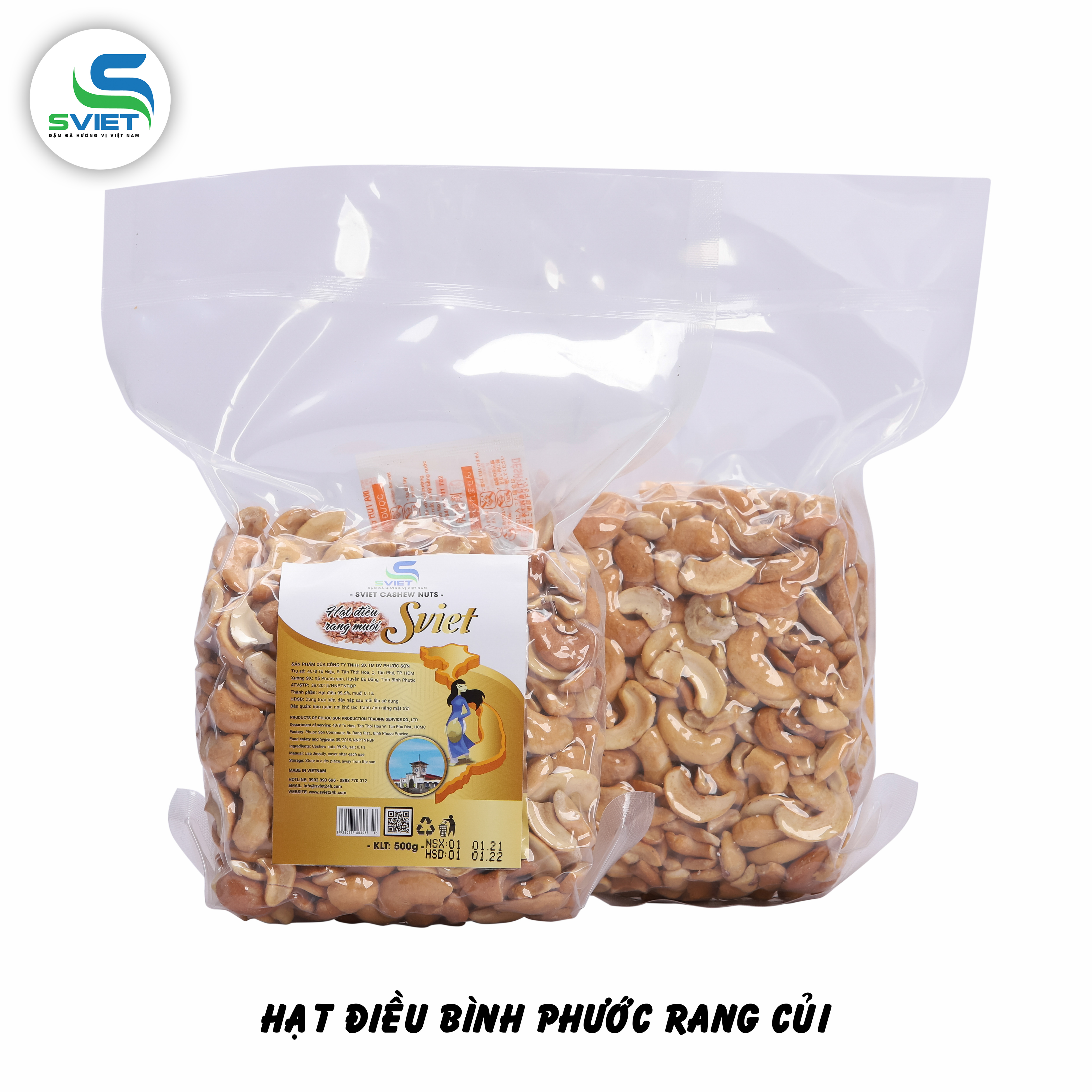 1kg Hạt điều rang muối bể nửa sạch vỏ túi hút chân không