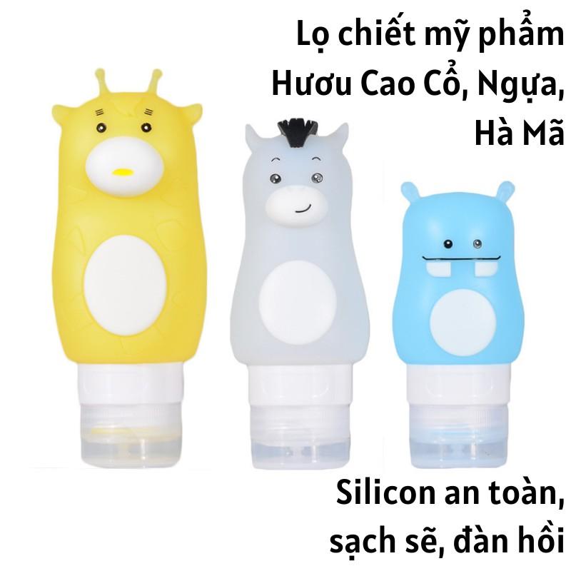 Lọ chiết mỹ phẩm du lịch Silicon Thú Cute 50ml, 70ml, 90ml