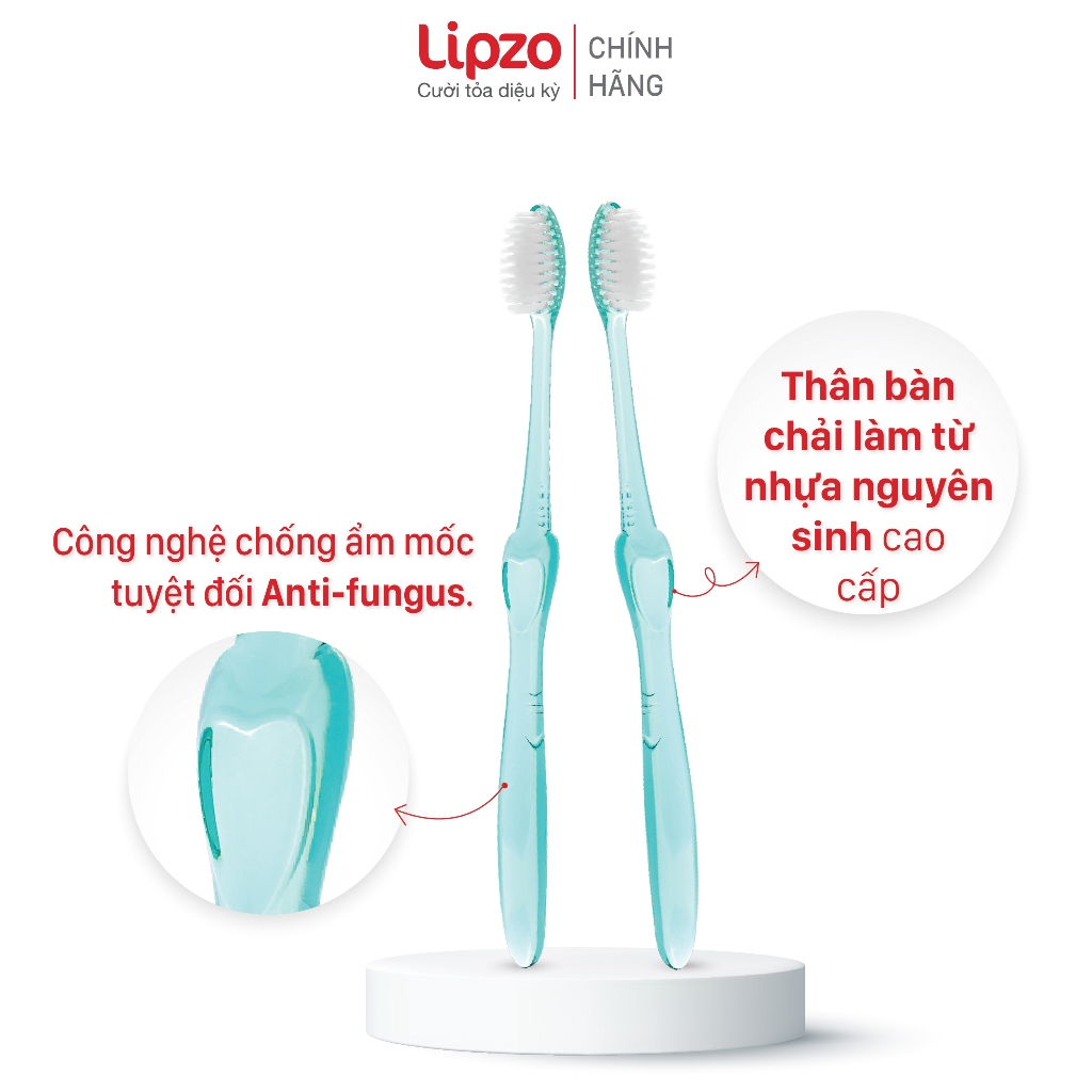 Bộ Ba Tiết Kiệm Bàn Chải Đánh Răng Lipzo Ruby Sensi Lông Chỉ Tơ Nha Khoa, Phù Hợp Phụ Nữ Men Răng Yếu, Nhạy Cảm