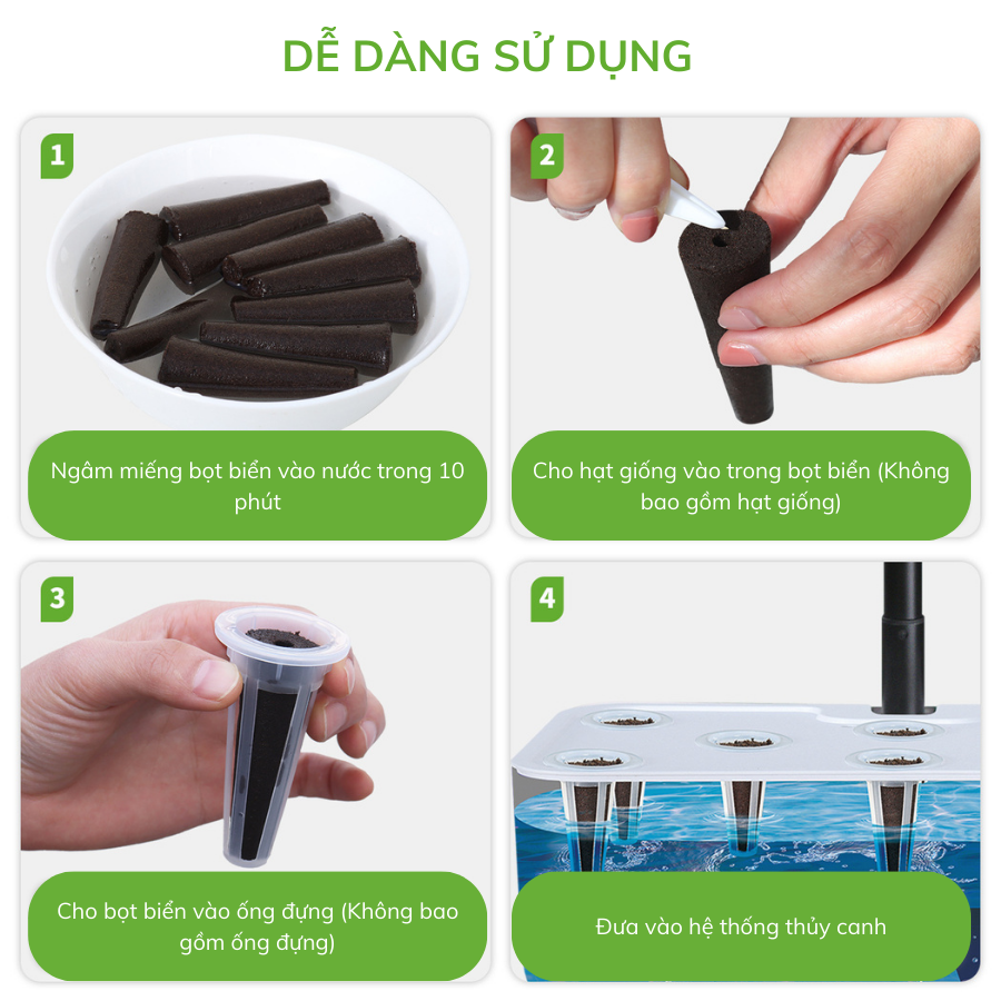 Viên trụ ươm mầm hạt giống thủy canh MONROVIA đầy đủ chất dinh dưỡng, tỉ lệ nảy mầm cao