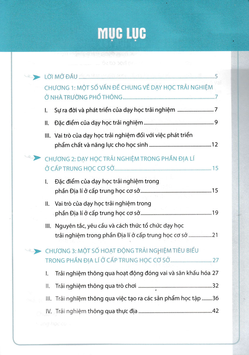 Tổ Chức Dạy Học Trải Nghiệm Trong Môn Lịch Sử Và Địa Lí THCS - Phần Địa Lí (Theo Chương Trình GDPT 2018 Và SGK Mới)