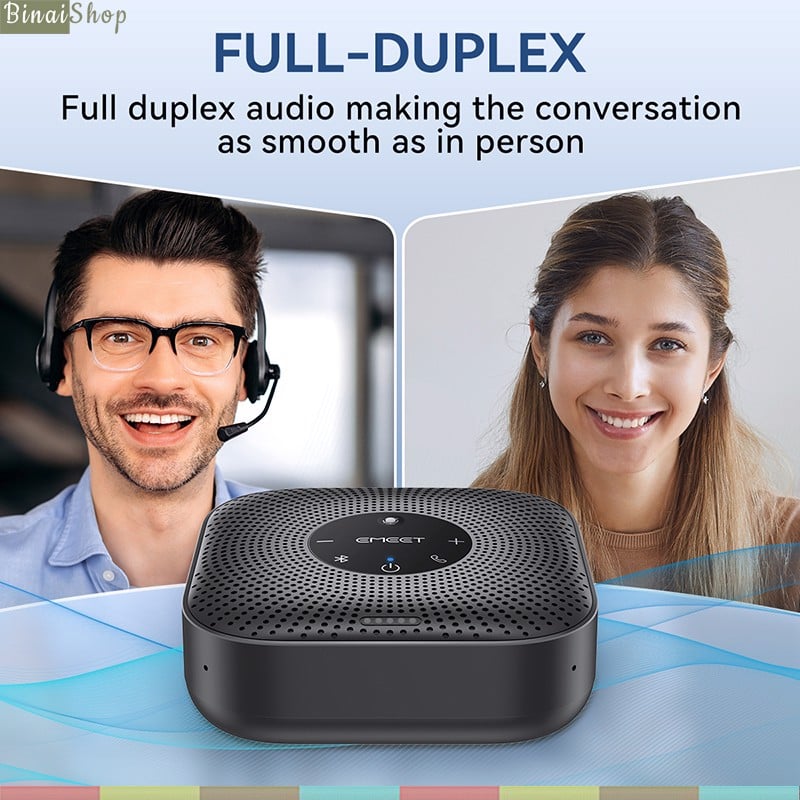 Emeet M0 Plus - Loa Kèm Micro Họp Trực Tuyến, VoiceIA 4.2, Bluetooth 5.0, Âm Thanh Full Duplex Cho Nhóm 8 Người - Hàng chính hãng