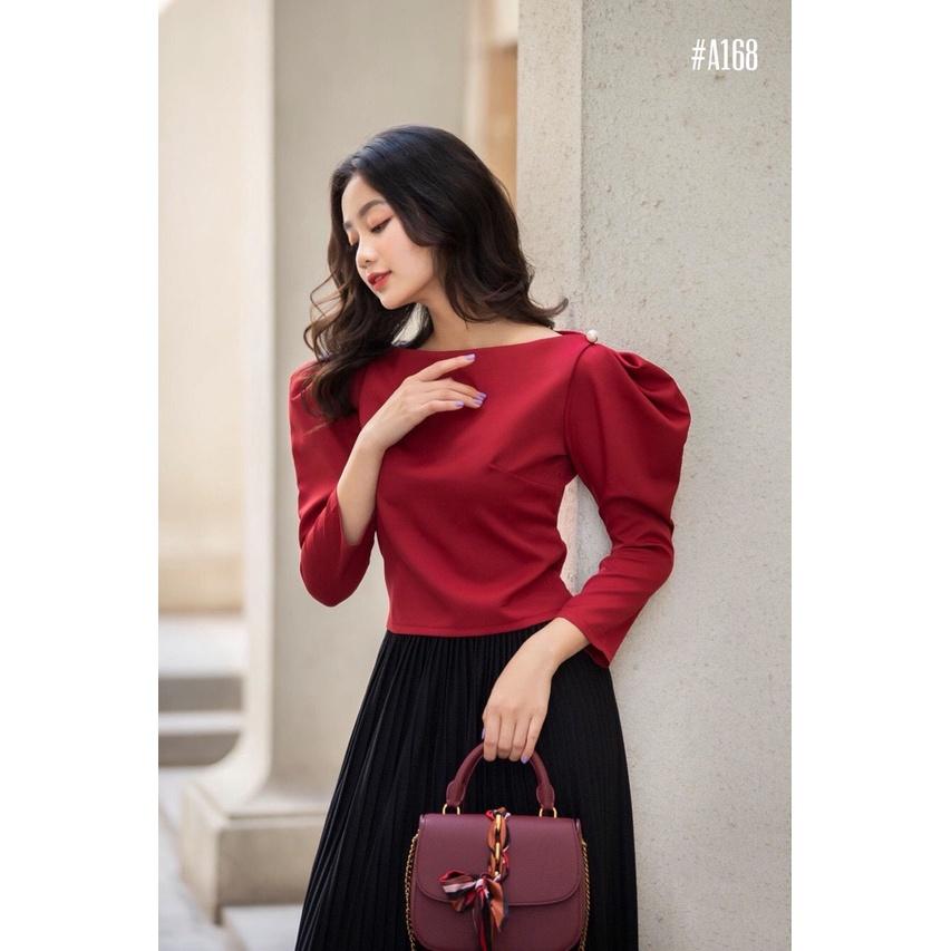 Áo tay bồng đính hạt có 3 màu có size