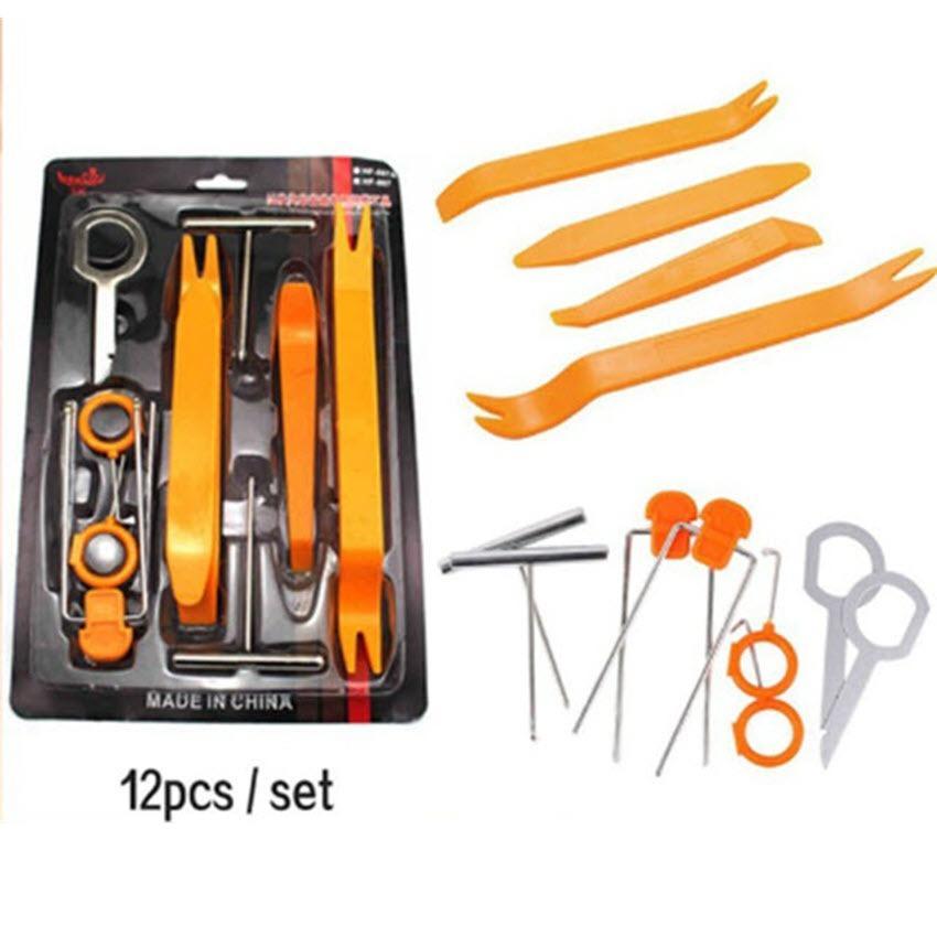 Bộ dụng cụ tháo nội thất ô tô 12 món - Tặng 1 bộ dán gương hậu