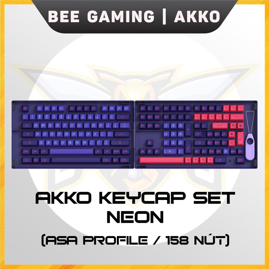 Bộ keycap chính hãng  AKKO - Neon (PBT DoubleShot / ASA profile / 158 nút)