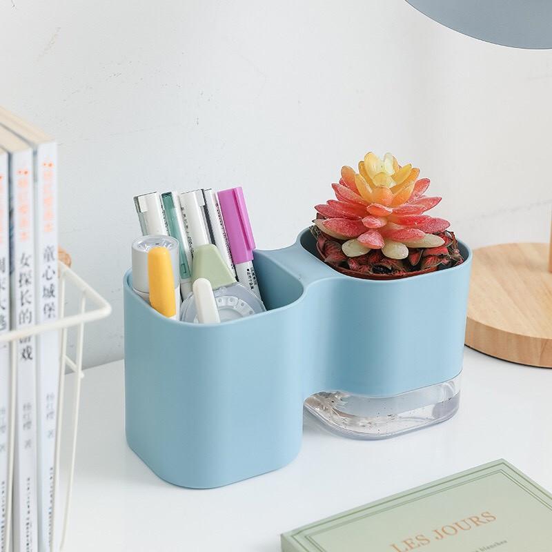 Hộp Đựng Bút Kết Hợp Chậu Trồng Cây Xinh Xắn Ht21 - Giao Ngẫu Nhiên - Loại Tốt