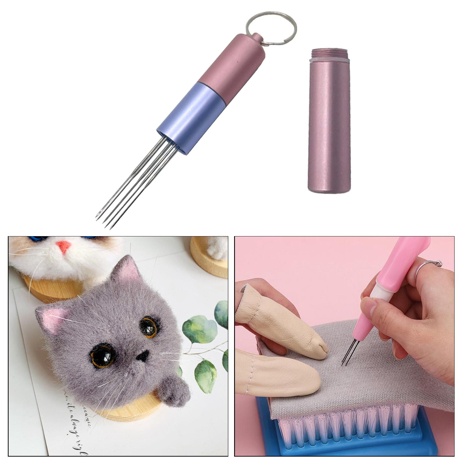 Felting Needle Handle w/ 6 Needles Mixed Sizes Wool Felt Tool Set Supplies