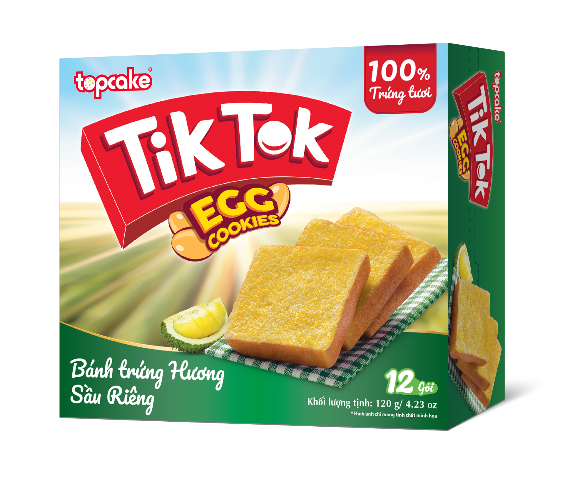 Bánh trứng TIKTOK Sầu riêng 120g