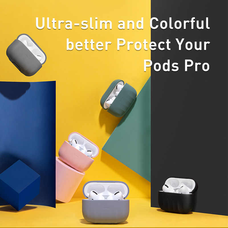 Bao case chống sốc silicon siêu mỏng cho tai nghe Apple Airpods Pro hiệu Baseus Shell Pattern (Mỏng 0.8mm, bảo vệ toàn diện, vật liệu cao cấp) - Hàng nhập khẩu