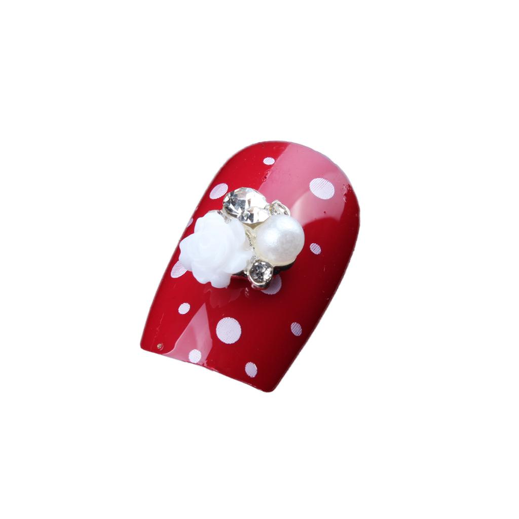 10 Pcs 3D Nail Art Charm Alloy Rhinestone Sticker Nail Tips Decorations