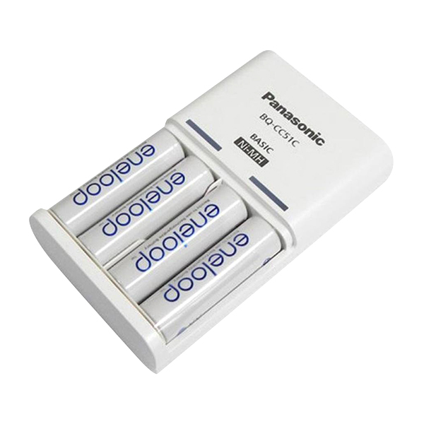 Bộ Sạc Kèm 4 Pin AA 2000mAh Chính Hãng Panasonic - Hàng Chính Hãng