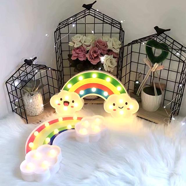 Đèn led hình cầu vồng trang trí, đèn ngủ cầu vồng