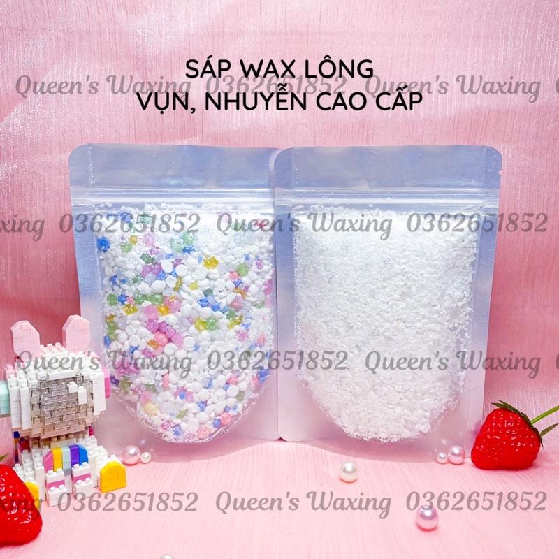 Sáp wax lông cao cấp nấu nhanh tan dạng vụn, nhuyễn siêu bám lông tặng que quết sáp