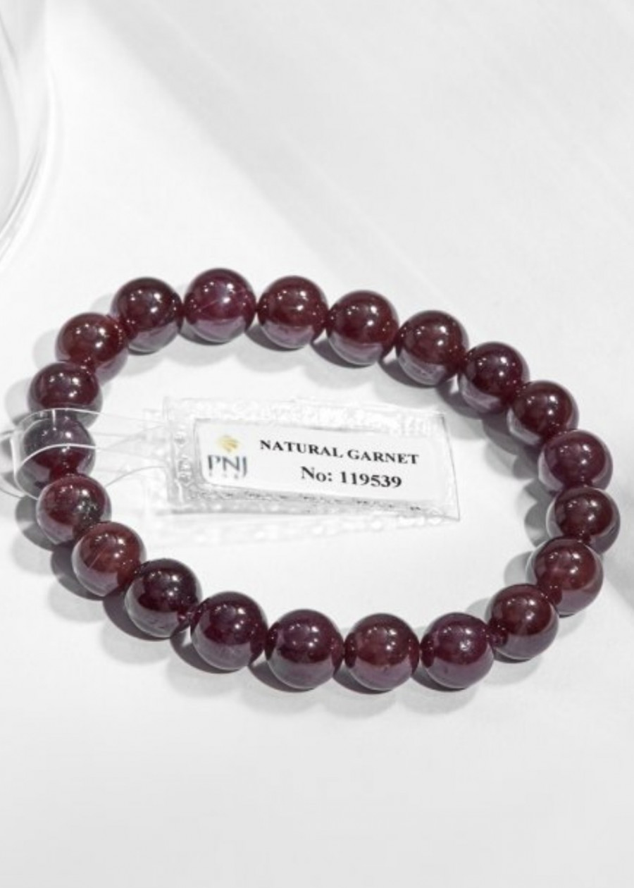 Lắc Tay Đá Garnet Ánh Sao 9MM Gembank Kèm Giấy Kiểm Định