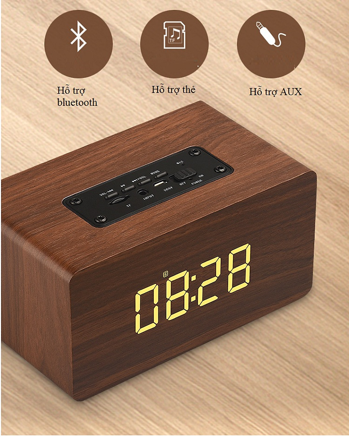 Đồng Hồ Tích Hợp Loa Bluetooth Không Dây W-05