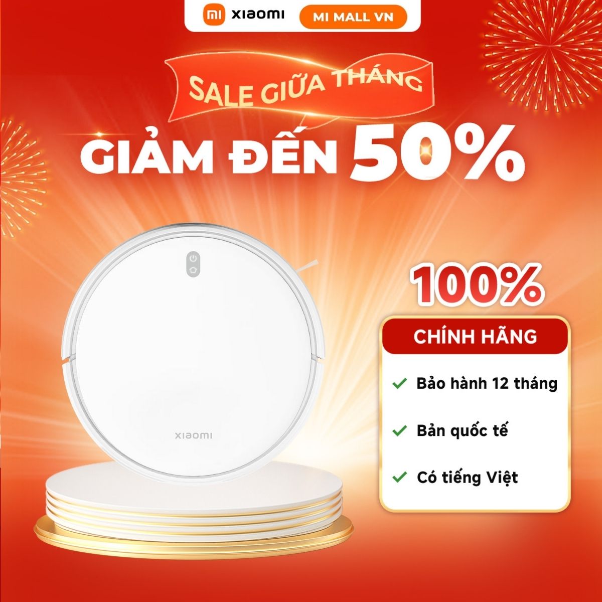 Robot Hút Bụi Lau Nhà Xiaomi Robot Vacuum E10 EU - Lực Hút 4000 Pa - Hàng Chính Hãng, Bảo Hành 12 Tháng