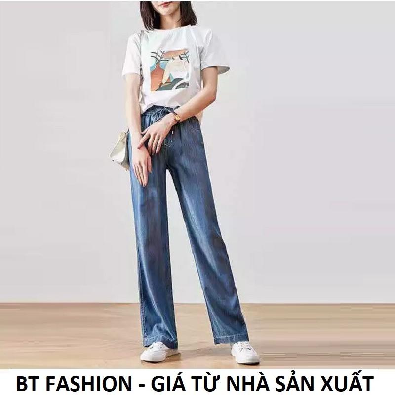 Quần Jean Ống Rộng Lưng Thun Thời Trang Mới BT Fashion (JE01) + Hình Thật