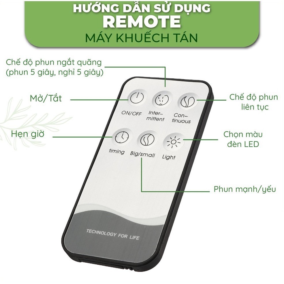 Máy xông tinh dầu vân gỗ Cổ Cao 500ml có remote hàng chính hãng Venado