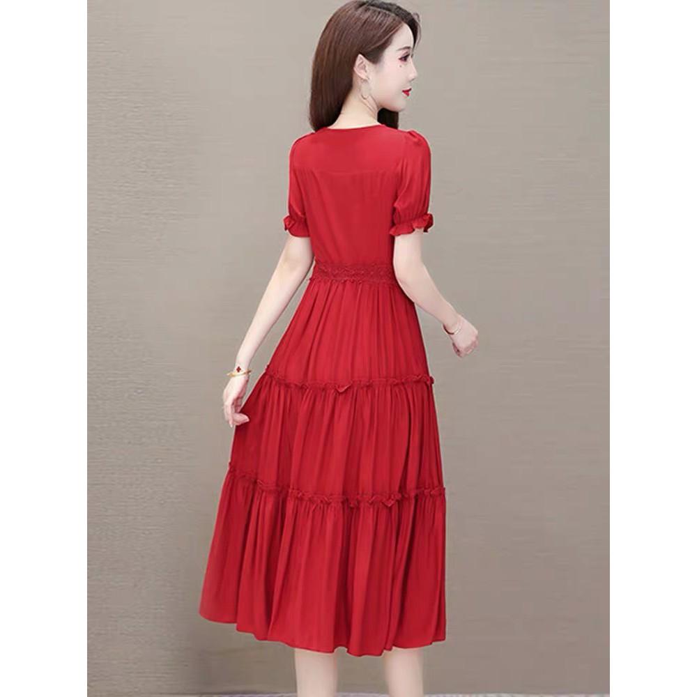 ĐẦM VOAN NỮ 2 LỚP PHỐI REN MẪU MÃ DỄ MẶC TÔN DÁNG CHE KHUYẾT ĐIỂM