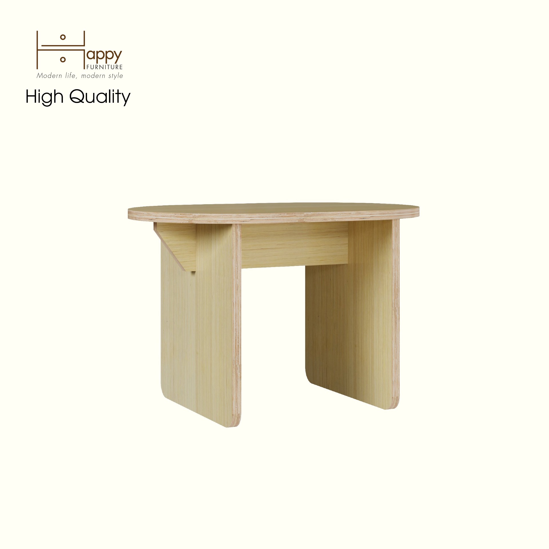 HAPPY FURNITURE , Gỗ tự nhiên , Ghế đẩu gỗ Plywood - AIDAN , GHE_004 , 60x40x39cm ( DxRxC)
