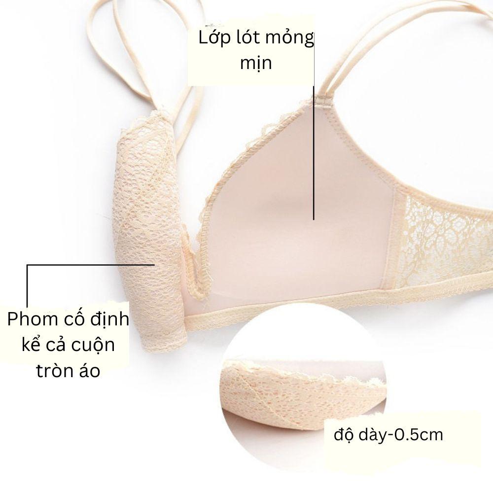 Hàng Cao Cấp- Siêu Phẩm Áo Lót Đúc ren Không Gọng Dây Mảnh Bản Đôi, Áo Ngực Không Gọng Nữ Đệm Vừa Mặc Tôn Dáng Nâng Ngưc