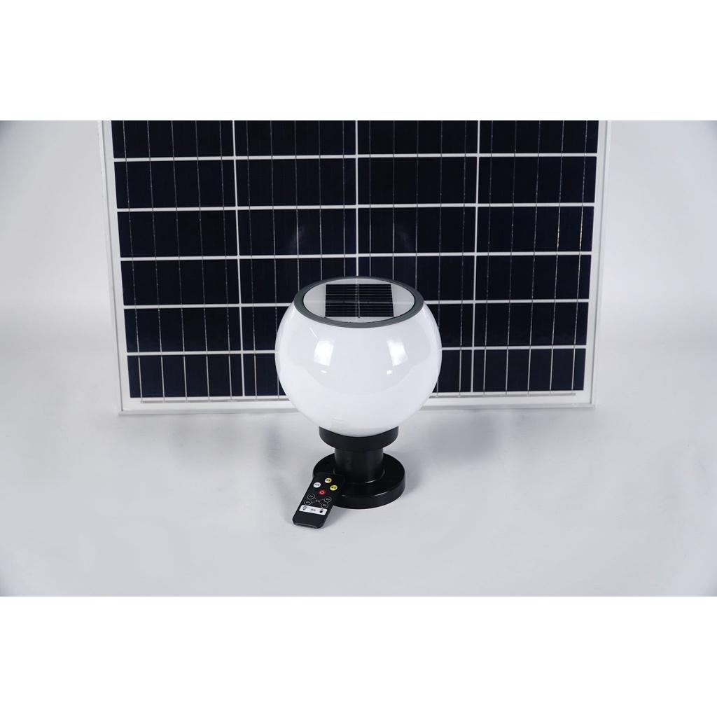 Đèn trụ cổng tròn trắng năng lượng mặt trời VINAPIN-MYTC2234 sáng suốt đêm - Nhiều công suất + chống nước siêu bền + điề