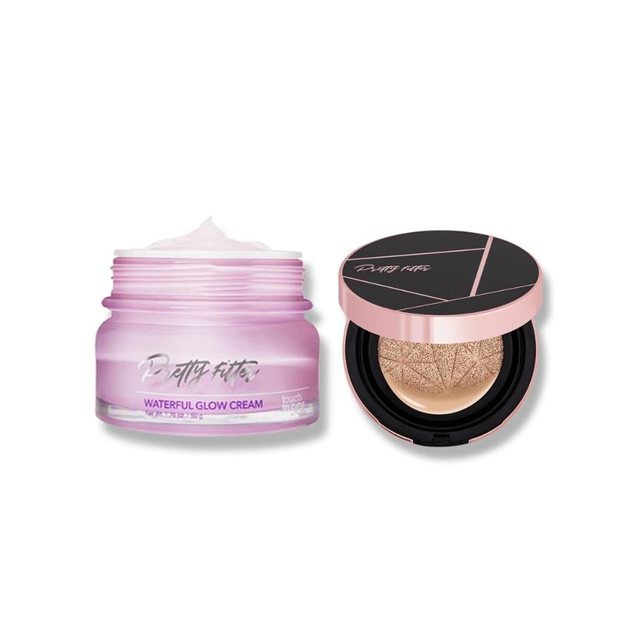 COMBO Phấn Nước Touch-In-Sol Pretty Filler Glam Beam Cover Cushion + kem cấp nước Touch in SOL Pretty Filter Waterful Glow Cream