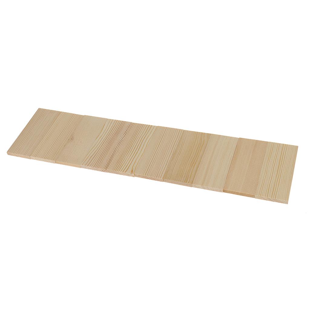 10x Unfinished Wood Wooden Rectangular Plaque Board for Modelling Material