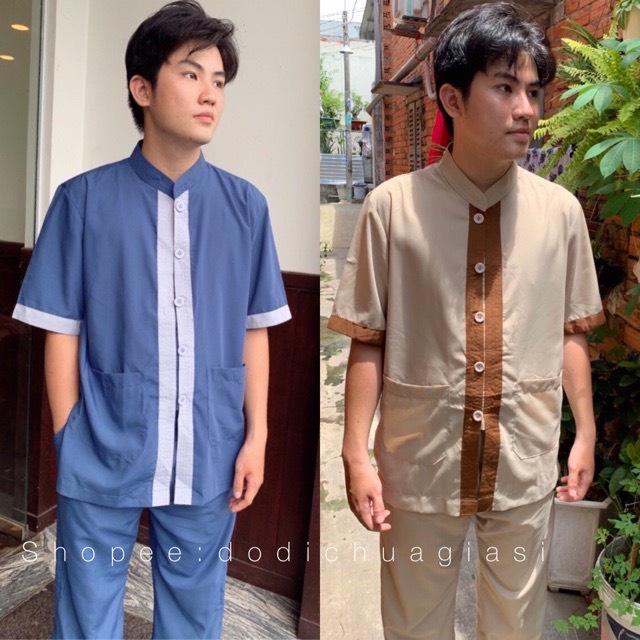 ĐỒ LAM ĐI CHÙA Mẫu Cổ Tàu 3 Nút Nam