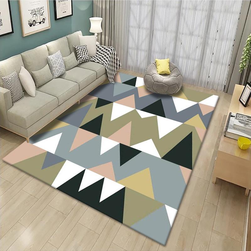 Thảm Trải Sàn In Họa Tiết Hình Học Phong Cách Bắc Âu Hiện Đại Đơn Giản