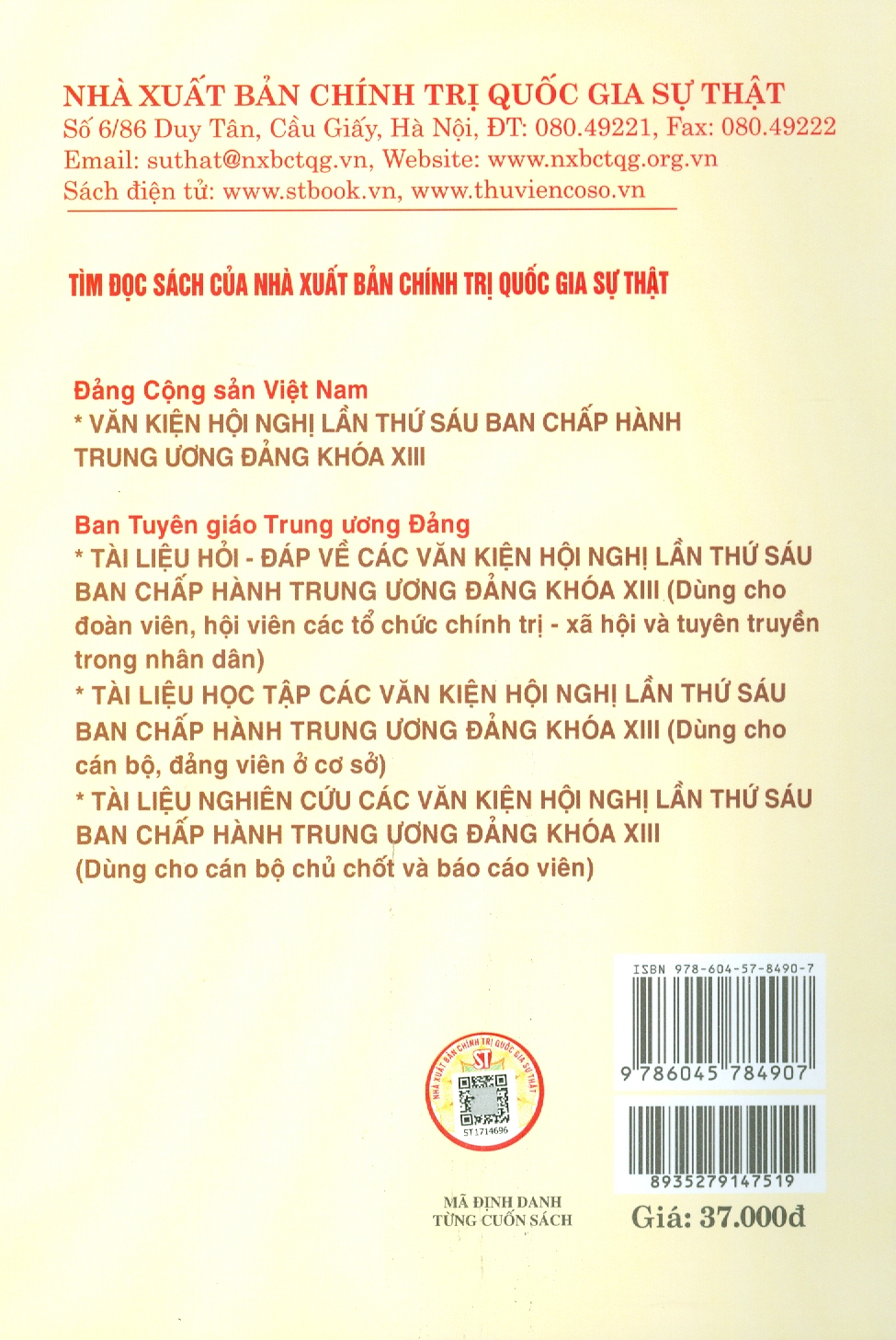 Những Nội Dung Cơ Bản Và Mới Trong Các Văn Kiện Hội Nghị Lần Thứ Sáu Ban Chấp Hành Trung Ương Đảng Khóa XIII