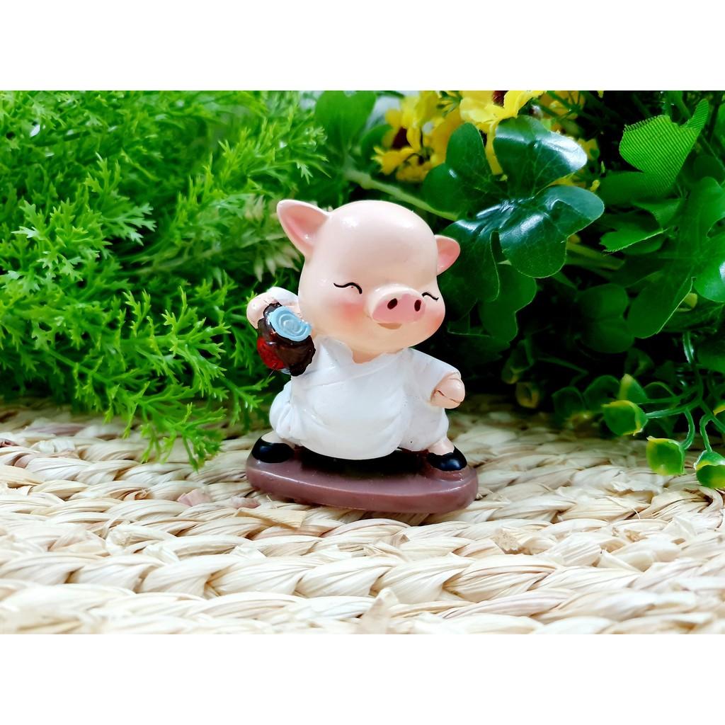 Bộ 4 tượng Heo múa túy quyền tuyệt đẹp