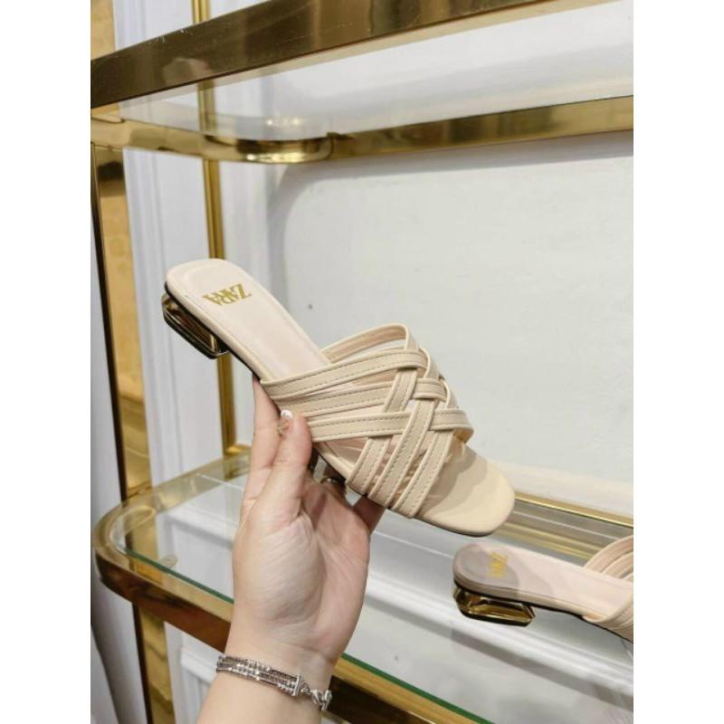 GUỐC DÂY MẢNH ĐAN HỞ MŨI GÓT MẠ HÀNG ĐẸP - 2P