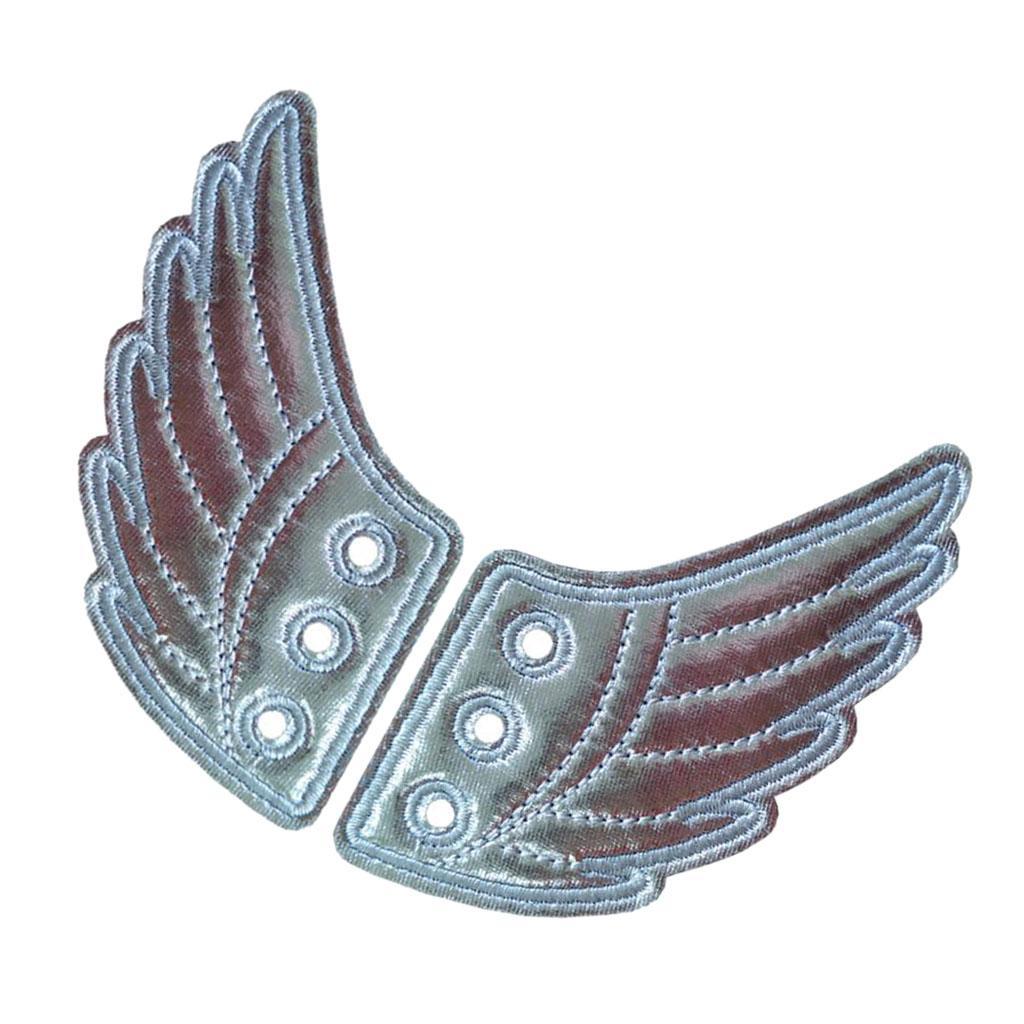 20x2Pcs Fashion Punk Angel Wings Shoes Sneaker Accessories Decorations Silver