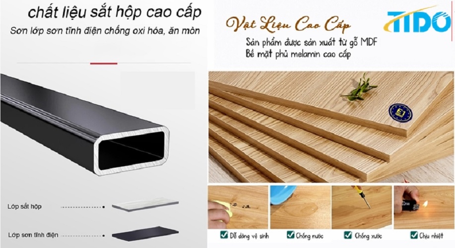 Bàn học làm việc, bàn gaming chân sắt chữ Z hiện đại 1m2 - Chính hãng TIDO