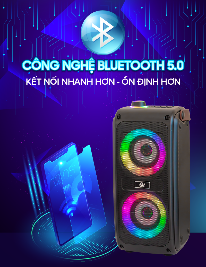 Loa Bluetooth Mini Kèm 1 Micro Có Dây Model VS-887 Hát Karaoke Cực Hay - Hàng Chính Hãng