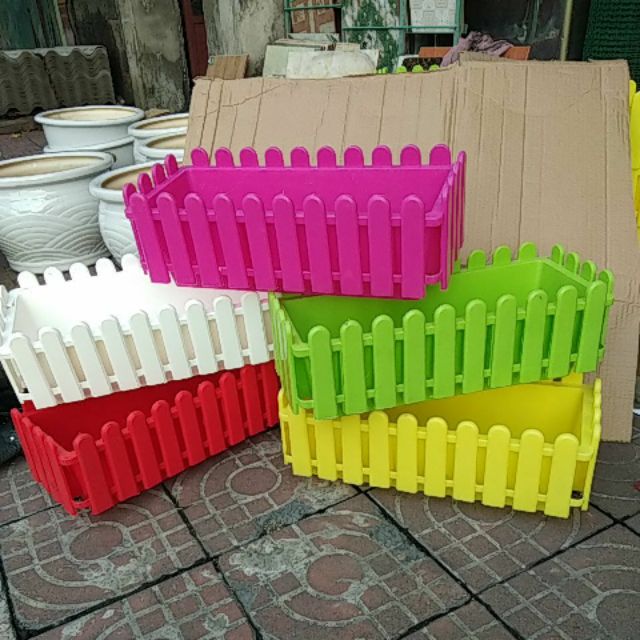 Chậu Trồng Cây Hàng Rào TH Garden - Size To 47x22x17cm - Hàng Loại 1 Dày, Bóng Đẹp - Chậu Nhựa Trồng Hoa Composite