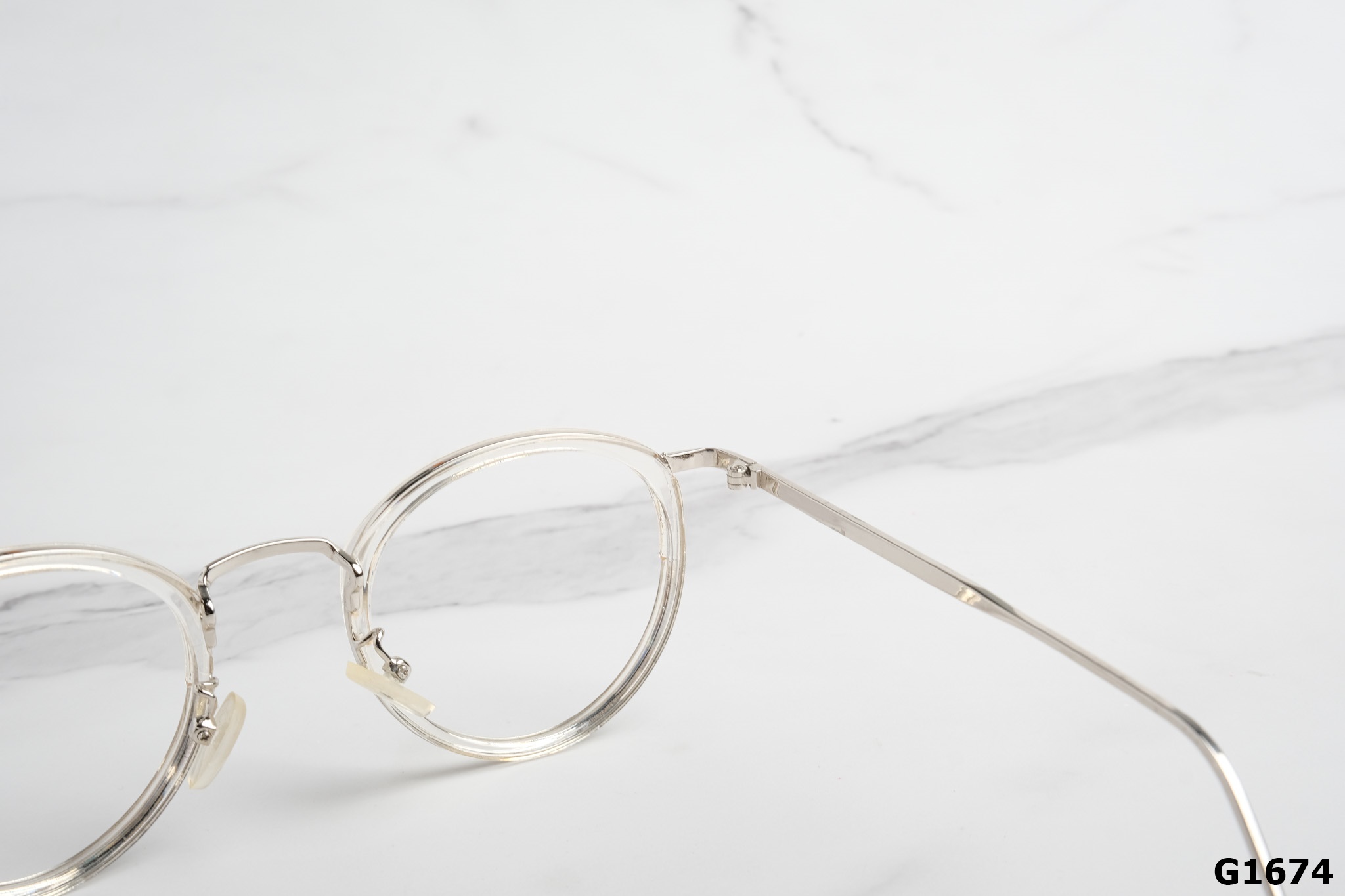 Gọng Kính Cận Hợp Kim Dáng Tròn Ngố Thời Trang Unisex G1674