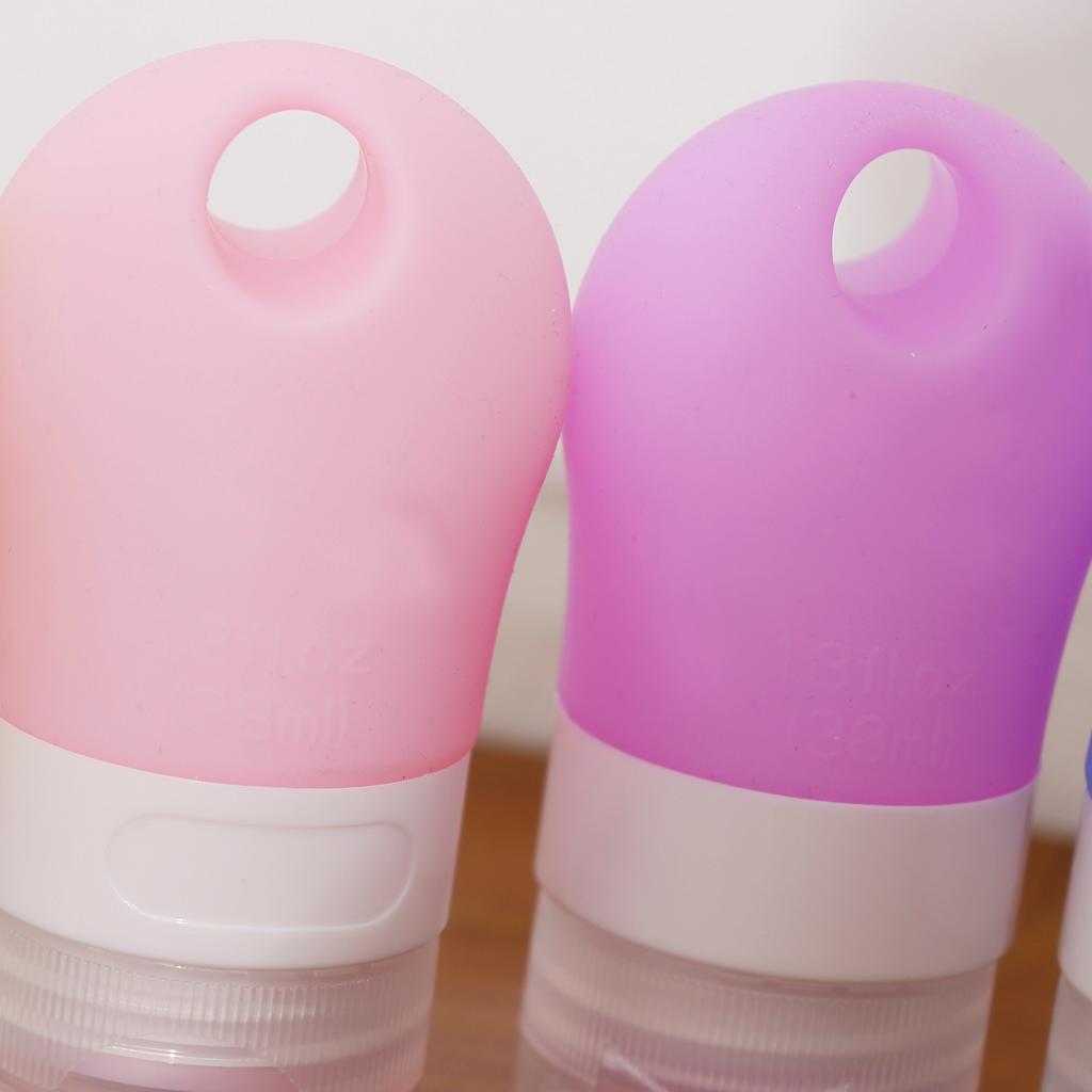 4 Pieces Portable Refillable Silicone Empty Cosmetic Containers for Travel