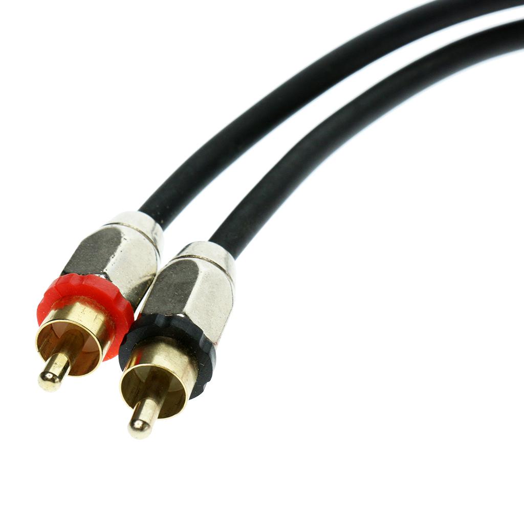 2 Meters 2RCA Male to 2RCA Male Car Stereo Audio Power Cable Wire Universal