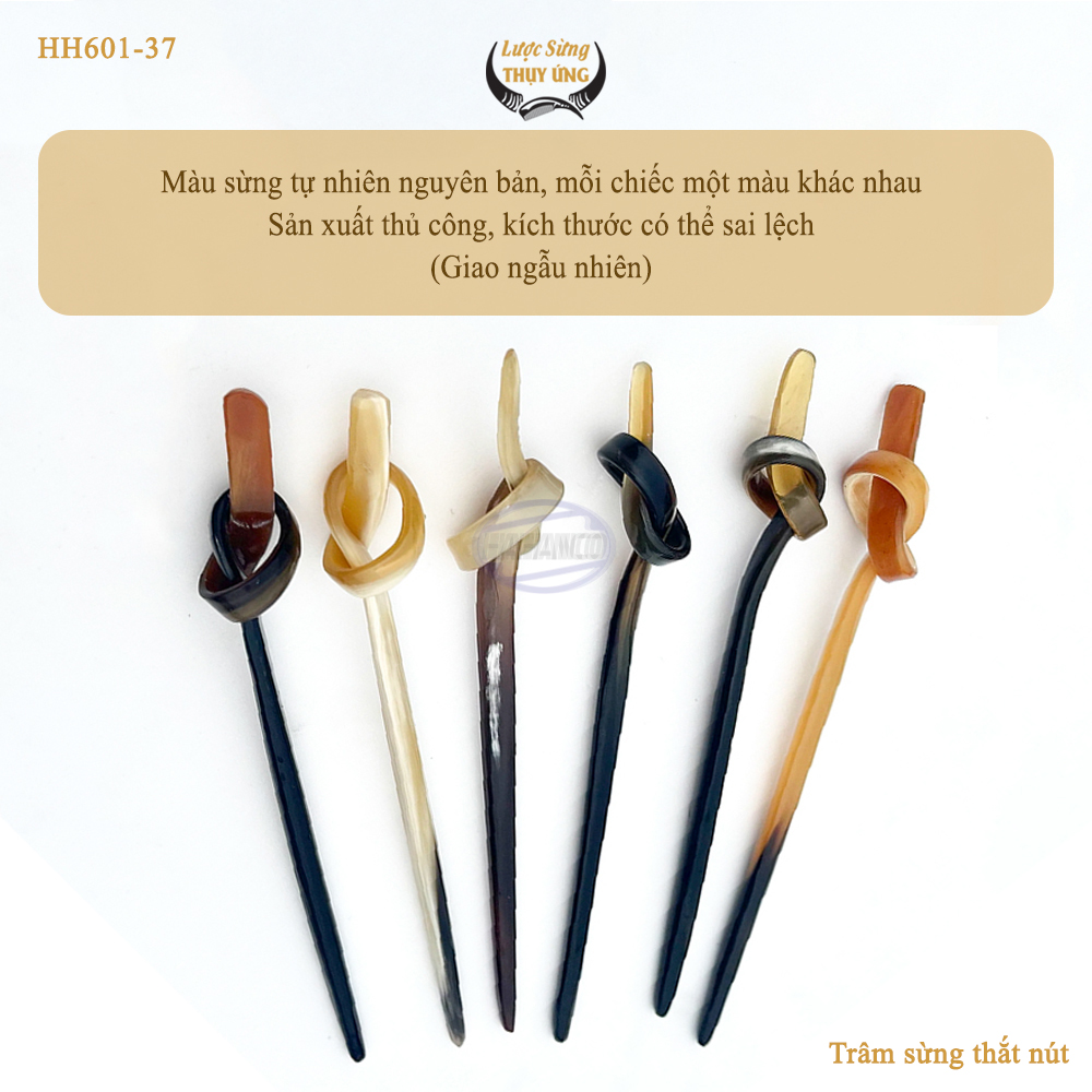 Trâm Cài Tóc Bằng Sừng Đầu Trâm Thắt Nút Kiểu Dáng Lạ Độc Đáo Tỉ Mỉ (HH601-37)