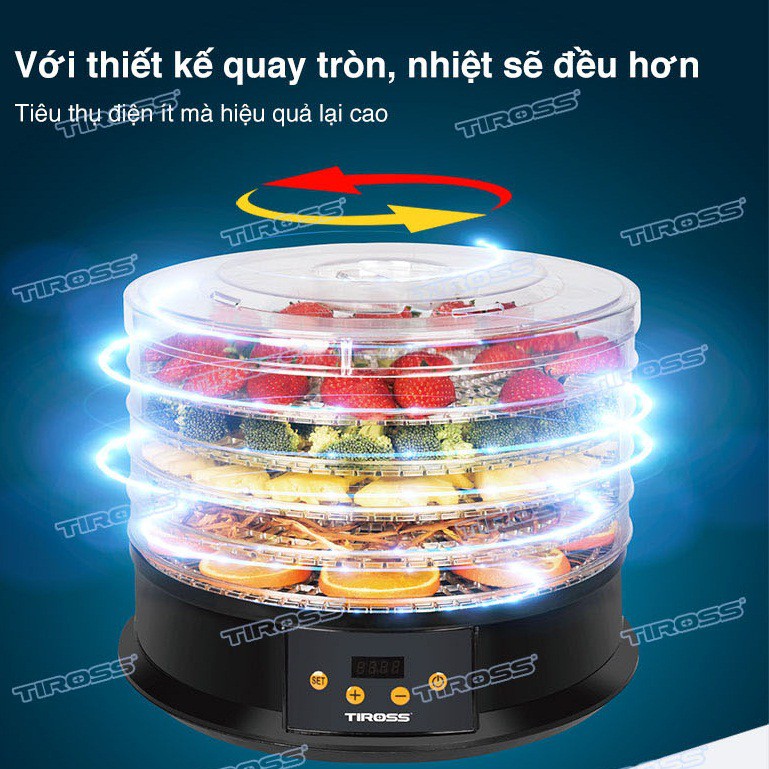 Máy Sấy Thực Phẩm - Làm Sữa Chua Tiross TS9682 - Hàng chính hãng