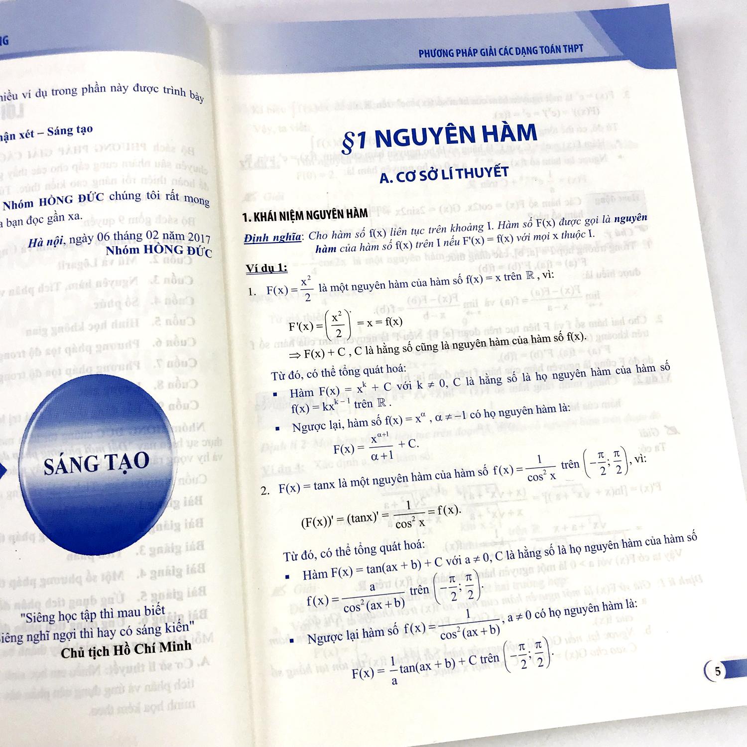 Combo 2 cuốn: Phương pháp giải các dạng Toán THPT - Nguyên hàm, Tích phân và ứng dụng và Hàm số, Đạo hàm và ứng dụng