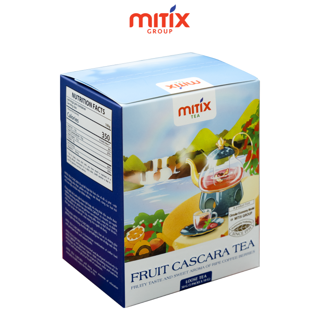 Trà Cascara Mitix hoa quả hộp 50gr, đẹp dáng sáng da, thanh lọc cơ thể