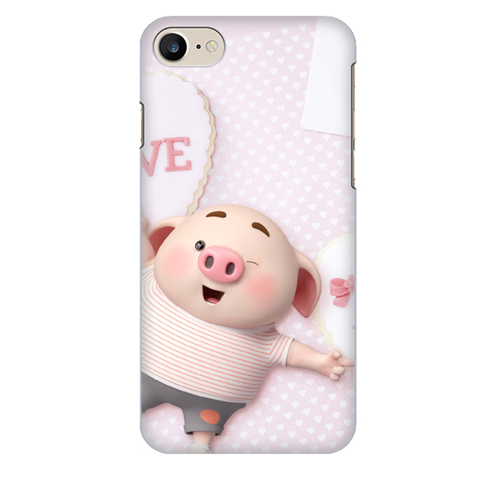 Ốp lưng nhựa cứng nhám dành cho iPhone 7 in hình Heo Con Love
