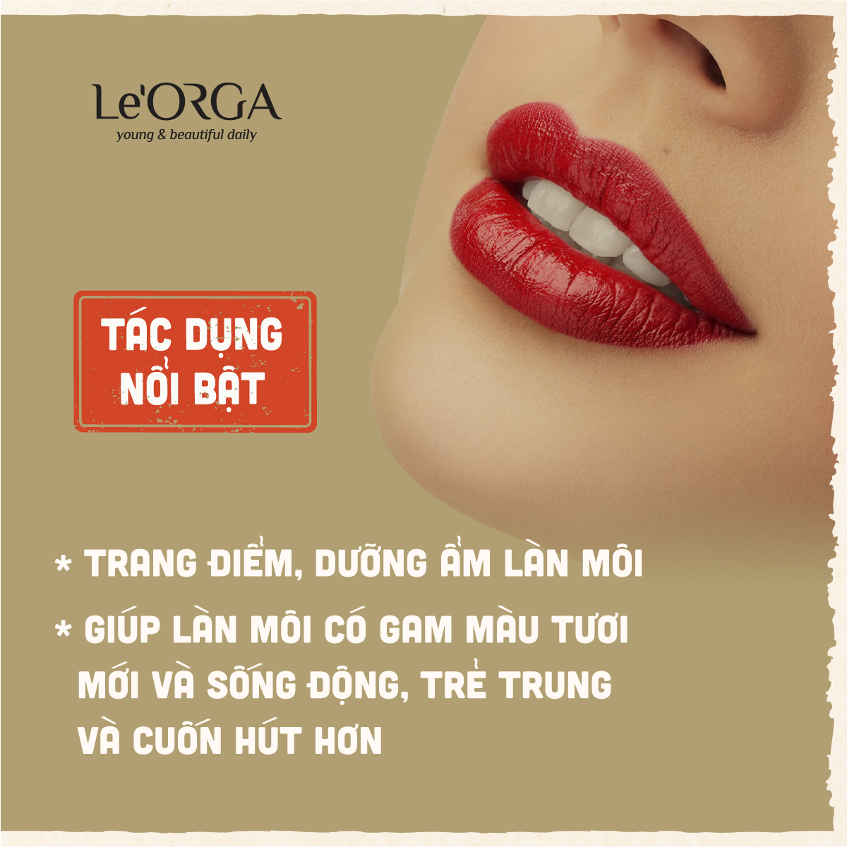 Son Môi Le'Orga - lipstick Siêu Lì Không Chì Không Trôi 6ml