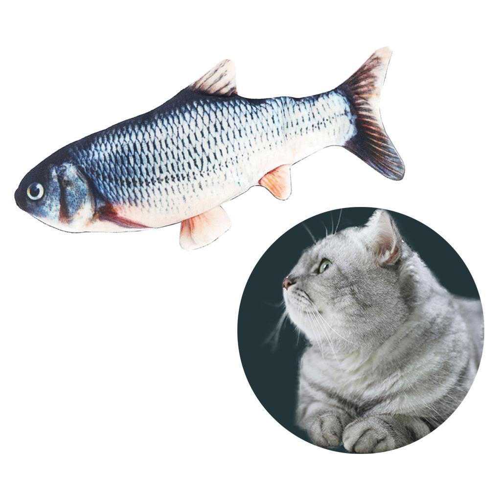 2x Grass + Red Carp Electronic Dancing  Cat Toy Wagging Flipping Moving