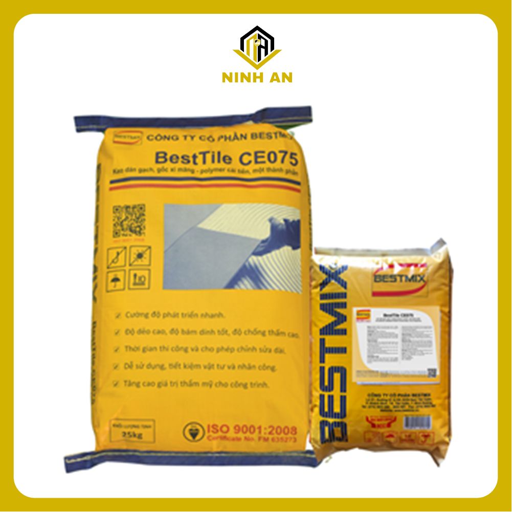 BestTiLe CE075 - Bao 5kg - Keo dán gạch, gốc xi măng-polymer cải tiến, một thành phần