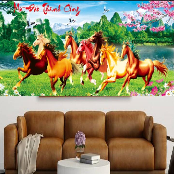 Tranh thêu mã đáo thành công X8003 - kích thước: 95 * 52cm.